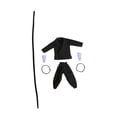 thumbnail image 3 of 5x Figura Abrigo y Pantalones Ropa de Muñeca Escala 1/12 Traje de Entrenamiento de Kung Fu Shao Lin negro, 3 of 9