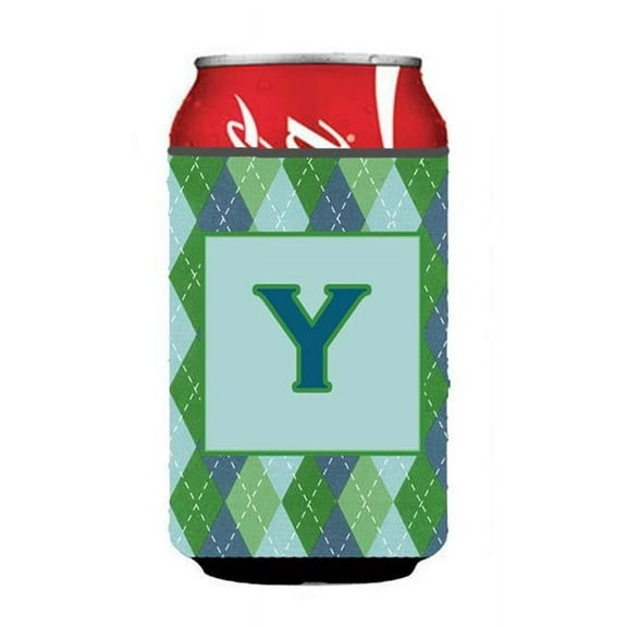 Letter Y Initial Monogram - Blue Argoyle Can Or Bottle Hugger