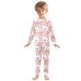 thumbnail image 3 of White Bear Brown Pattern Cotton Pajamas 2 Piece Set Sleepwear Soft and Comfortable Homewear Nightwear, 3 of 7