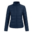 thumbnail image 6 of Smsaxvxz Women's Puffer Jacket Casual Quilted Packable Lightweight Zip Up Coats Long Sleeve Windproof Winter Warm Outerwear Navy S, 6 of 6