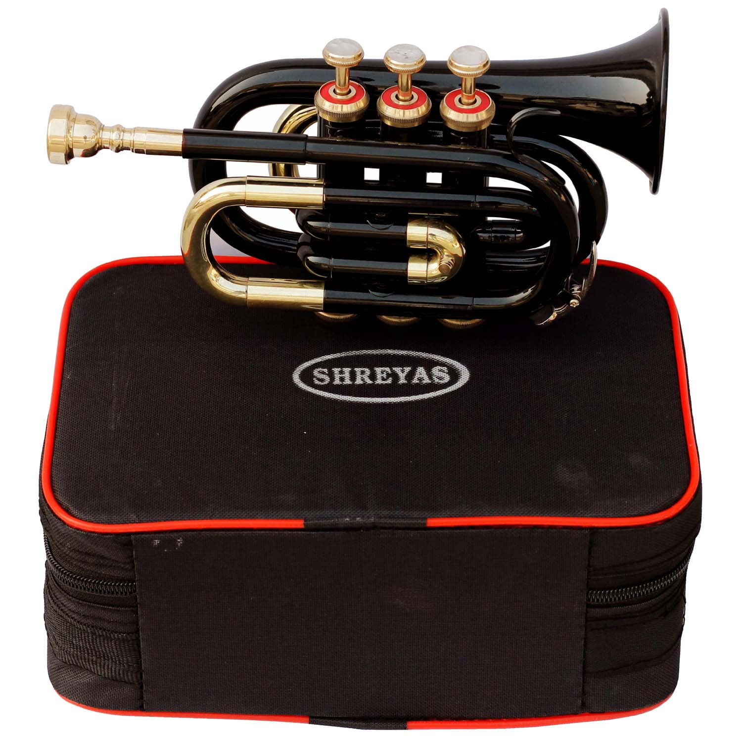 Pocket Trumpet Black Color with Hard Case