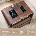 thumbnail image 5 of wow97e Modern Nightstand Set of 2, Bedside Table w/2 Drawers and Charging Station, Curved Profile Design, Mid Century End Table for Bedroom, Living Room, 5 of 7