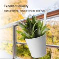 thumbnail image 5 of 6Pack Railing Planter with Drainage- 10.6" & 5.1" Bucket Pots for Balcony Railing- Metal Iron Hanging Flower Pots for Herb Planter Outdoor Deck & Rail Decor with Hook, White, 5 of 6