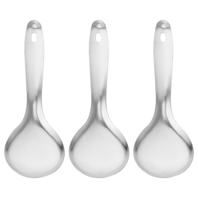 3 unids Cuchara de arroz de acero inoxidable Cuchara simple Cuchara de cocina Cuchara de cocina Gadget