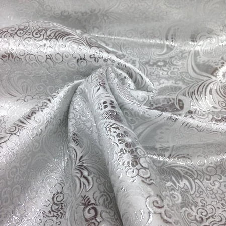 Royal Blue Paisley - Metallic Paisley Brocade Fabric 60