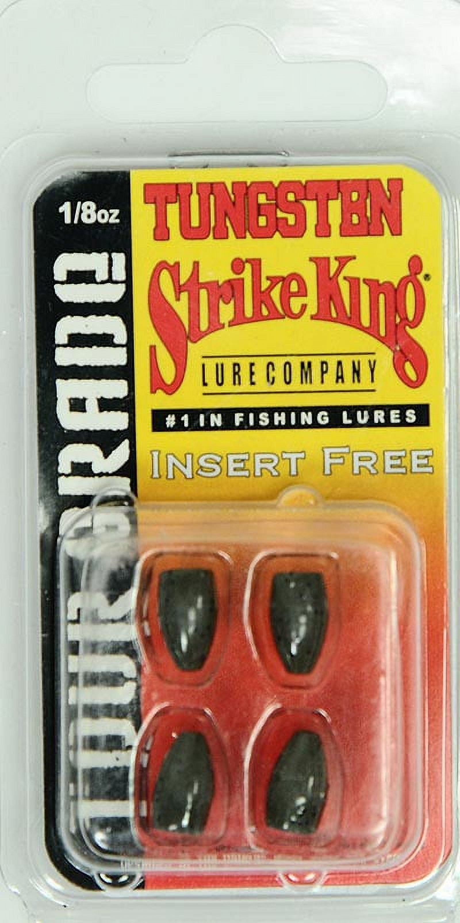 Strike King Tungsten Bullet Worm Weight 1/8 Ounce Green Pumpkin 4 Pack