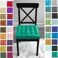 thumbnail image 3 of My Infinity Store 16" Plush Square Tufted Chair Pad/Cushions Tie-Backs (Green, 2 Piece), 3 of 5