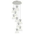 thumbnail image 4 of Innovations Lighting  Newton Cone - 9 Light 8" Cord Hung Multi Pendant - 18" Canopy. Polished Nickel/Seedy, 4 of 5