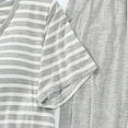 thumbnail image 4 of Besolor Ensembles de Pyjama pour Femmes Décontractés à Rayures, T-Shirts à Manches Courtes à Col Ras du Cou et Pantalons Capri, Tenue 2 Pcs, Vêtements de Nuit, Pyjamas, 4 of 6