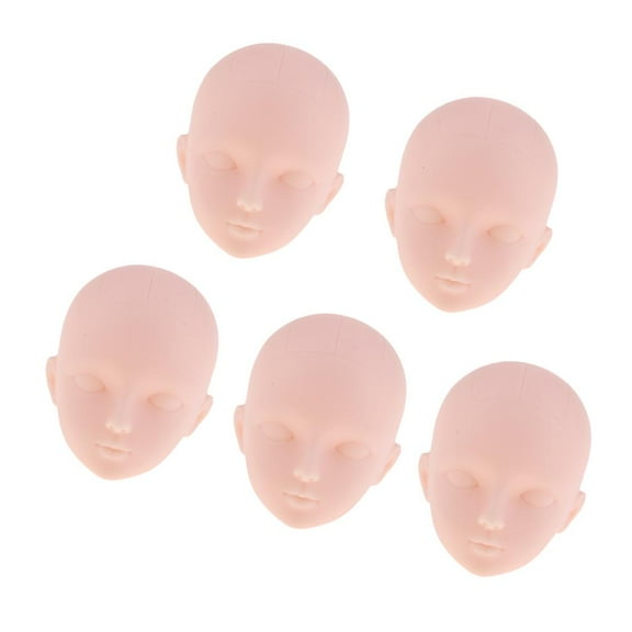 1/6 Female Doll Head Sculpt without Eyes DIY Parts 5PCS
