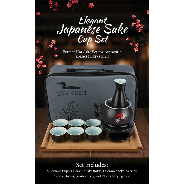 lucky100様プレミアムボトルセット LoonCrest 10-Piece Ceramic Drinkware Set - Japanese Sake Set with