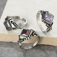 thumbnail image 2 of Prismatic Gem Men's Titanium Steel Ring, 2 of 4