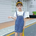 thumbnail image 2 of Baby Dress New Cowboy Spring Summer Fashion Suspenders Long Denim Overall Dress Baby Girl Dresses Blue 5-6Years, 2 of 7