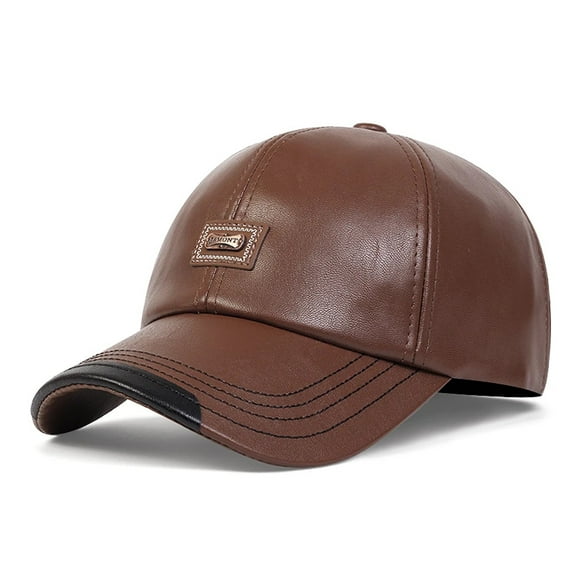 Leather Baseball Cap Hip Hop HatsAutumn Winter Men Women Cap PU Leather Trucker Caps Gorras ,Classic Vintage