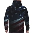thumbnail image 7 of Uemuo American Flag Waving Print Pattern Men's Hoodie - Casual Pullover Hoodie with Kangaroo Pocket, Stylish Hooded Sweatshirt for Everyday Wear-XX-Large, 7 of 7