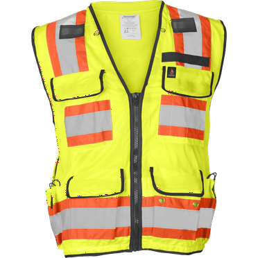 Ironwear 1278 Class 2 Flame-Retardant Safety Vest w/ Zipper & Radio Clips