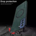 thumbnail image 4 of for Samsung Galaxy S22 PU Leather Case, Vintage Compatible with MagSafe and Wireless Charging Slim Fit-Drop Scratch Resistant Support Magnetic Car Mount Case Cover for Galaxy S22, Green, 4 of 9