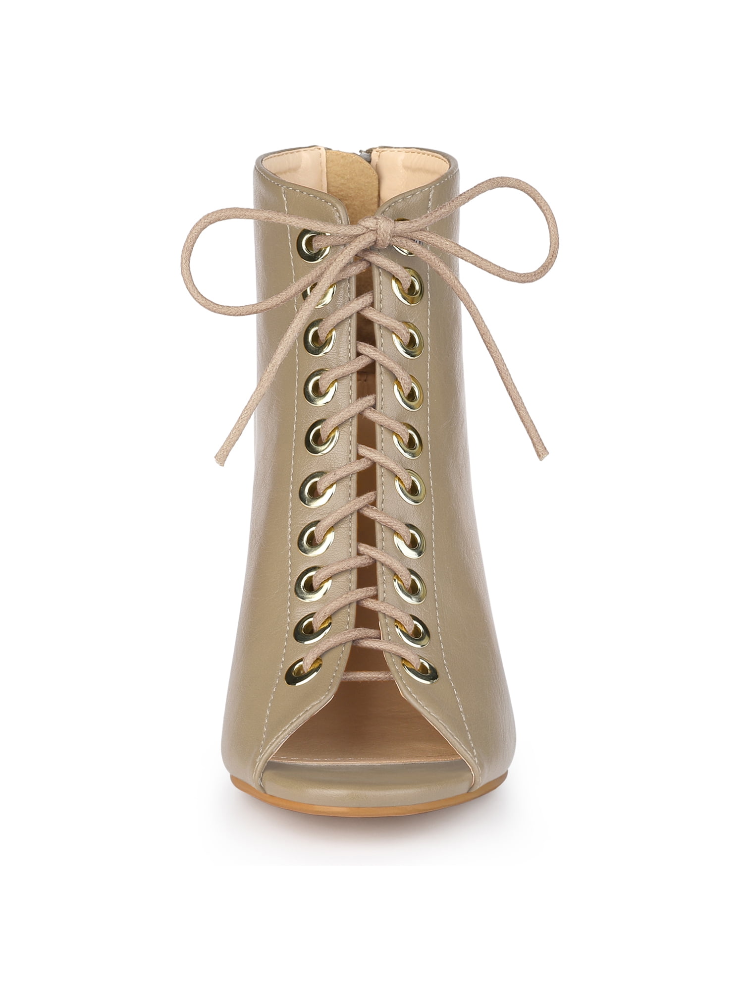Lace up peep toe booties cheap