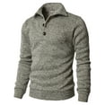 thumbnail image 1 of H2H Men's Slim Fit Turtleneck Basic Knit Sweater with buttons OATMEAL US 2XL/ASIA 3XL (CMTTL091), 1 of 5