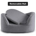 thumbnail image 4 of Cat Sofa Couch, Pet Sofa for Cats and Small Dogs, Sherpa Fleece Cat Sleeping Bed, Ultra-Soft Snuggle Cat Sofa for Indoor Kitten, Luxury Mini Dog Couch Sofa Bed, Gray, 4 of 8