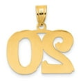 thumbnail image 3 of Diamond2Deal Mother's Day Gift 14K Yellow Gold Polished Etched Number 20 Pendant for Women, 3 of 7