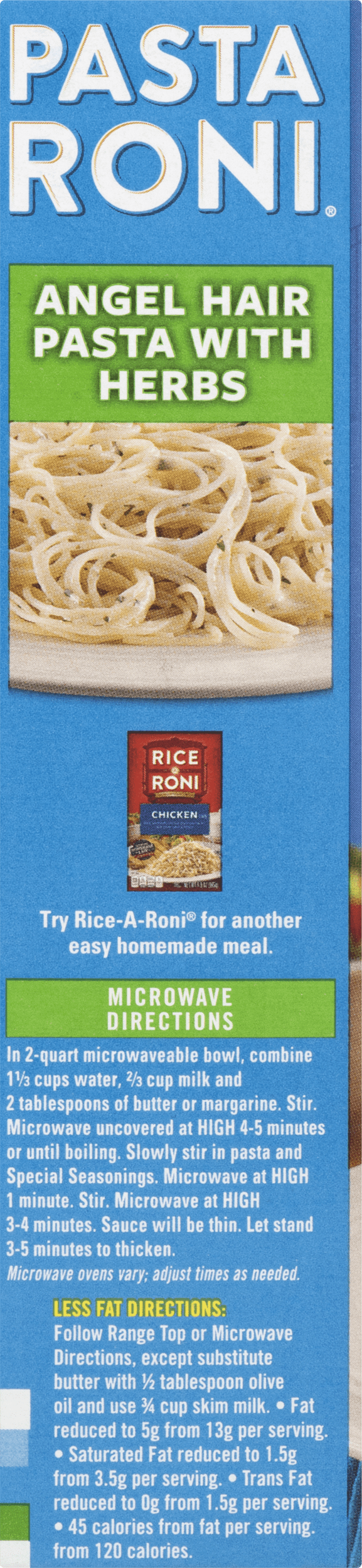 Pasta Roni Angel Hair Pasta With Herbs Nutrition Facts Nutrition Ftempo