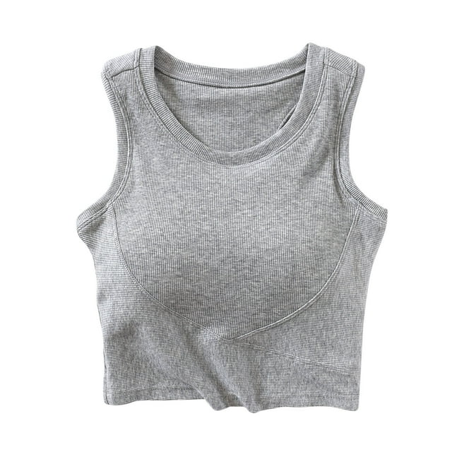 SwiftWear Womens U Back Sports Shaping Bras Padded High Neck Crop Workout Cotton Tank Tops