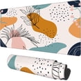 thumbnail image 1 of Boho Abstract Leaves Extended Gaming Mouse Pad - Large 35.4"x15.7" Desk Mat, Non-Slip Base, Stitched Edge, Long Computer Keyboard Mouse Mat for Home Office Work, 1 of 6