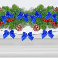 thumbnail image 2 of Amosfun - 60 piezas de lazos de Navidad, mini árbol de Navidad, adornos decorativos de bowknot para envolver regalos, fiesta (azul), 2 of 7