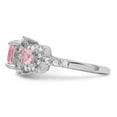 thumbnail image 3 of 925 Sterling Silver Polished Pink Square Cubic Zirconia Ring Size 8 Ring for Women, 3 of 5