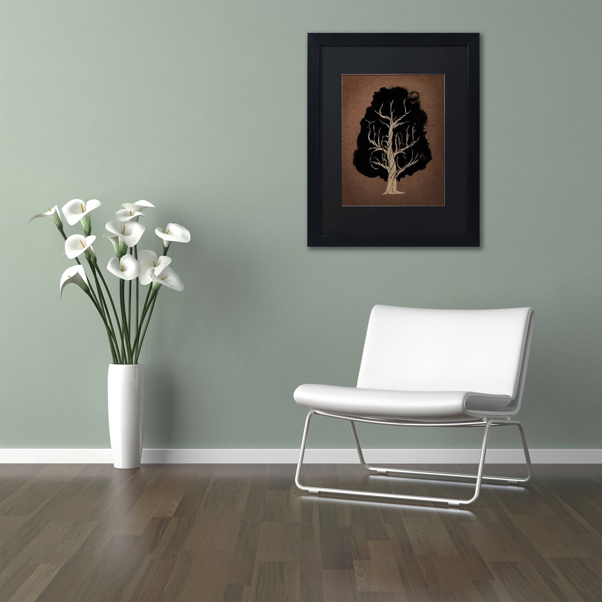 Trademark Fine Art 'Let The Tree Grow' Canvas Art by Robert Farkas, Black Matte, Black Frame