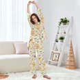 thumbnail image 5 of FORMRS Womens Pajama Set Long Sleeve Top and Pants with Pockets Soft Comfy Lounge Sleepwear, Sizes S-2XL, Birds Tea Time, 5 of 7