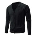 thumbnail image 7 of GuangCheng George Cable Knit Cardigan Sweaters for Men,V Neck,Button Up,Casual Textrue Knitwear Sweaters,Black,XL, 7 of 7