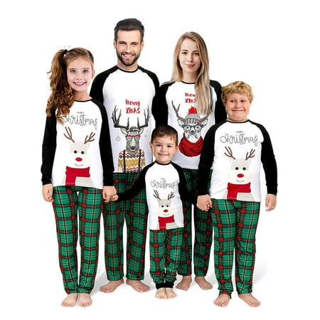 

Peyakidsaa Family Christmas Pajamas Set Parent-Child Palid Sleepsuit Nightwear