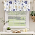 thumbnail image 2 of 2 Pack Valances for Window, Merry Christmas Short Curtains for Kitchen Bedroom Living Room, Winter Xmas Snowflakes Blue Yellow Rod Pocket Small Window Treatment Valance Drapes 42 x 12 Inch, 2 of 8