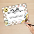 thumbnail image 4 of 5th Fifth Grade Graduation Certificate of Completion Award 30pk 8.5x11 End of Year Hand Out Tan Neutral Checkered Modern 90s Smiley Faces Friendship Bracelets, 4 of 5