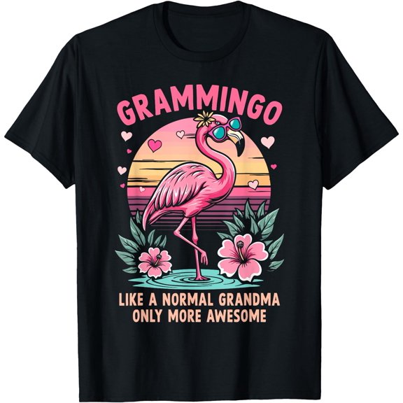 Gramingo Flamingo grandma floral retro women T-Shirt