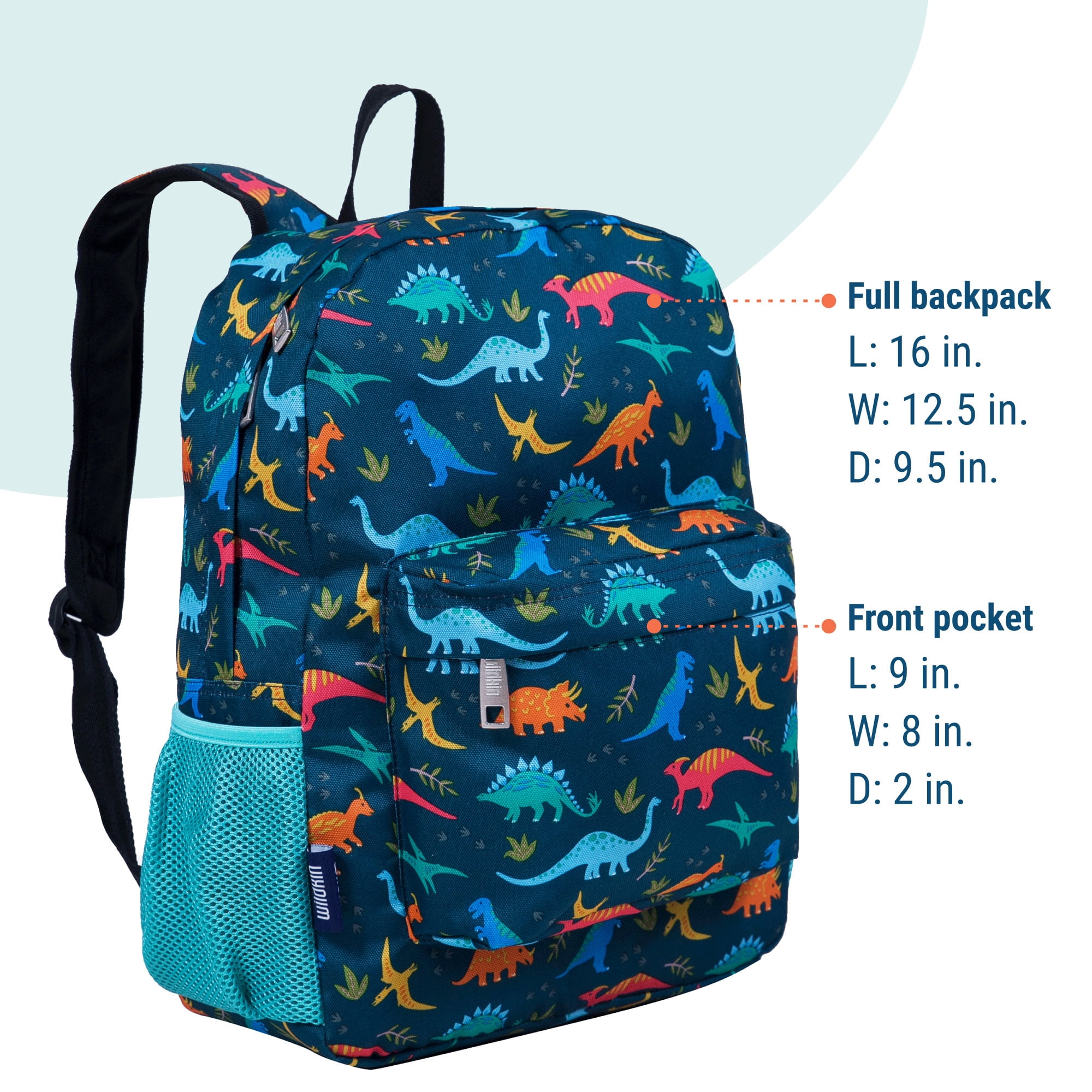 Wildkin Kids 16 Inch Backpack for Boys and Girls, Features Padded Back & Adjustable Straps (Jurassic Dinosaurs Blue)