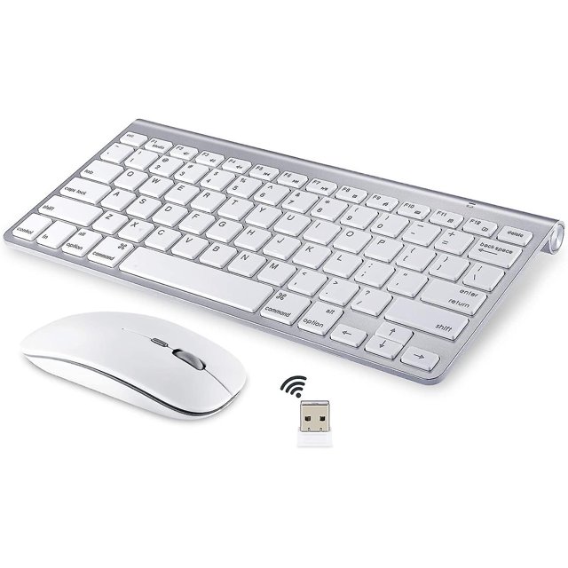 Teclado y ratón inalámbricos para Apple Imac Windows o Android (2,4 g inalámbrico) Afortunado Sencillez