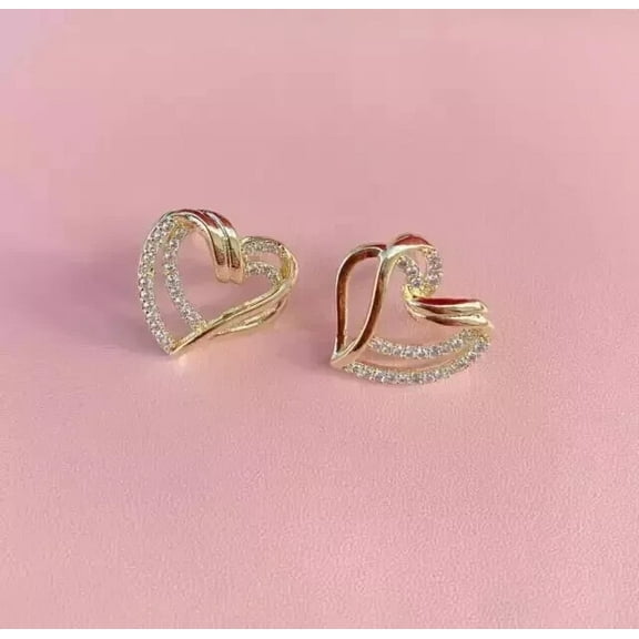 Round Cut Diamond Women Wedding Stud Earrings 14K Yellow Gold Finish
