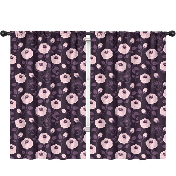 Pioneer Flower Floral Print Pattern Teens Curtains,Teens Insulated Curtains Set Of 2,Bedroom Essentials,Toddler Room Decor 52"x84"