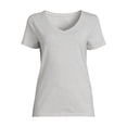 thumbnail image 5 of Time and Tru Women's V-Neck T-Shirt with Short Sleeves, 5 of 5