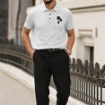 thumbnail image 2 of OIOLOYJM Hawaiian Golf Shirts for Men Short-Sleeve Mesh Casual Quick Dry Lightweight Polo Shirts Fashion Work Workout Collared T Shirts White L, 2 of 5