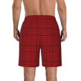 Jgfou Red Black Houndstooth for Men's Swim Trunks Hawaiian Bathing Mesh