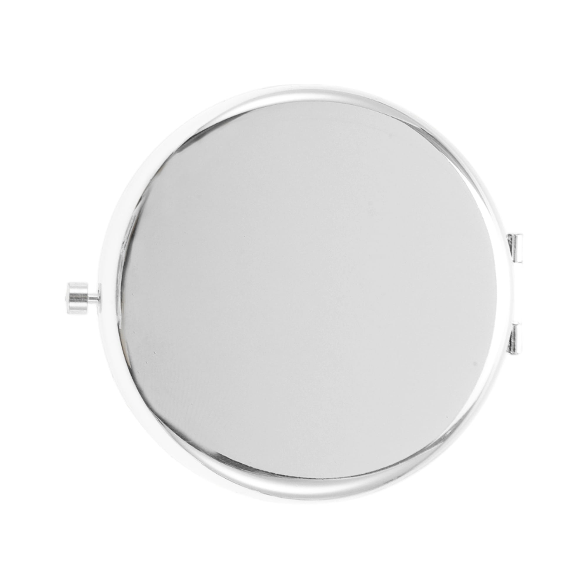 Unique Bargains 1 Pc Women Simple Circle Makeup Mirror for Travel Vacation Silver Tone