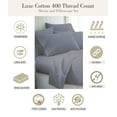 thumbnail image 5 of Dormir Fine Linen 100% Cotton King Sheets Set, 400 Thread Count Sateen, 4 Piece Sheets Set, Color Dark Grey, 5 of 7