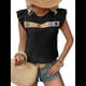 thumbnail image 3 of Blusa de Verano con Bordado Floral para Mujer, Cuello Redondo, Corta Negro XXL, 3 of 10