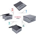 thumbnail image 5 of Onlyeasy Cajas de cubos de almacenamiento plegables con tapa - Caja de almacenamiento Cube Cubby Basket Organizador de armario Paquete de 2 con asas de cuero para armario dormitorio 13" x 13" Gris sim, 5 of 5