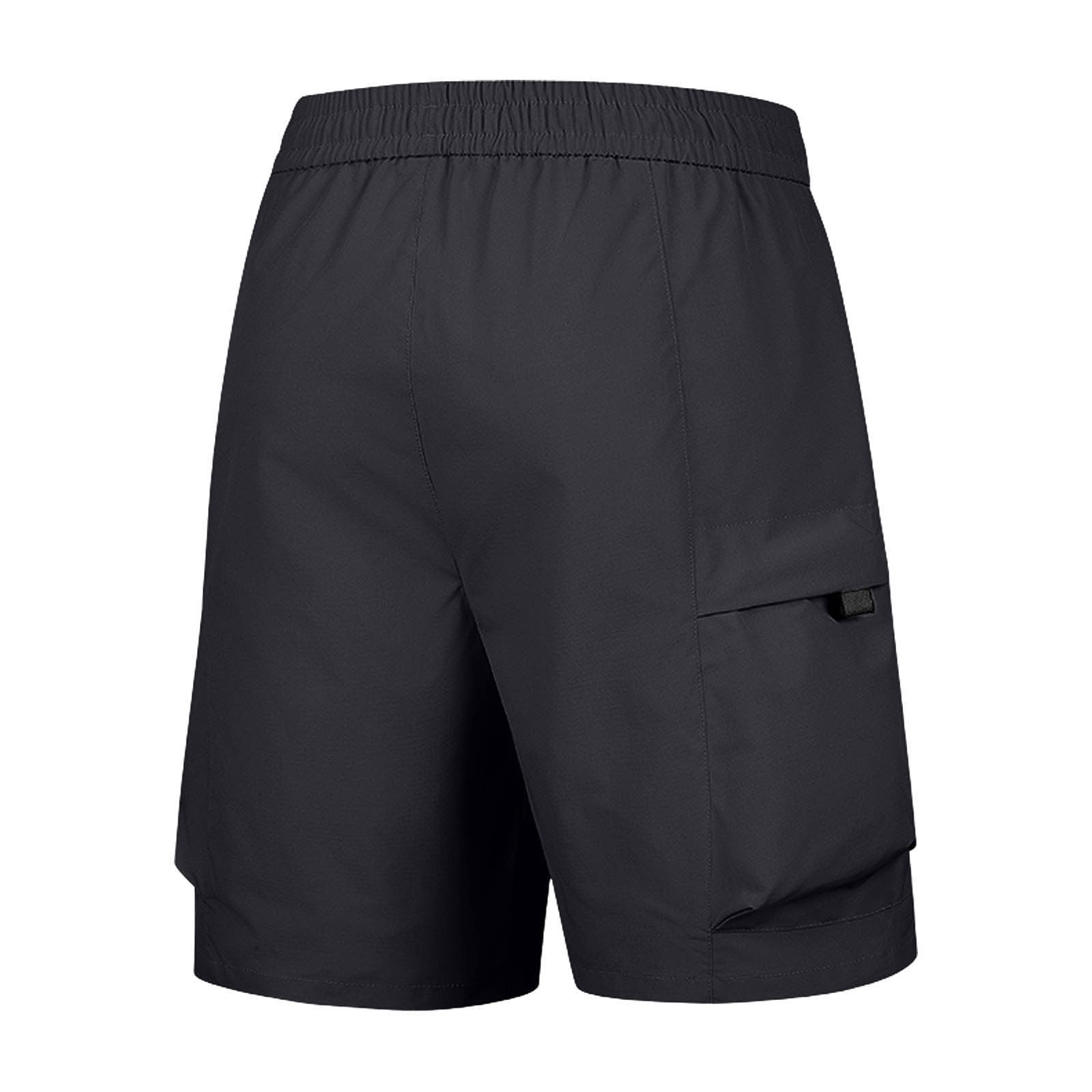 Big & Tall Men's Cargo Shorts 10" Inseam Quick Dry Performance Outdoor Hiking Short Pants Water Repellent Elastic Waist Drawstring Multi-Pocket Utility Shorts