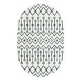 thumbnail image 3 of Unique Loom Bohemian Trellis Collection Area Rug - Gypsy (4' x 6' Oval Coastal White/Navy Blue), 3 of 7